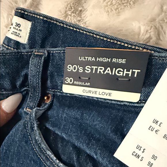 Womens ultra high rise 90s Straight Blue Jeans- BRAND NEW W TAGS ABERCROMBIE - Picture 3 of 14